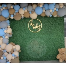 Eğlence Marketi Pastel Karamel Sütlü Kahve ve Makaron Mavi Balon Zinciri 100 Adet