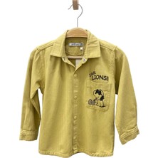 Jack Lions Mojo Erkek Bebek Snoppy Baskılı Keten Gömlek 23127 Hardal