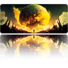 Helixsun Mouse Pad Büyük Boy Gaming Oyuncu Xl 70X30 cm Yellow-Moon