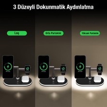 Coofbe 4in1 15W Masaüstü Magsafe Kablosuz Şarj Standı ve Gece Lambası Apple iPhone 12 13 14 Pro Max Şarj Standı