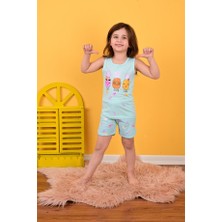 Vitmo Kız Çocuk Asklı Pijama Takımı Cool Sweety Mint