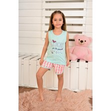 Vitmo Kız Çocuk Askılı Pijama Takımı Look See Good Mint