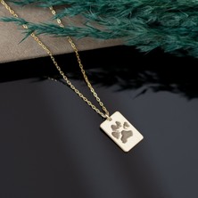 Dkmn Silver Dikdörtgen Pati Gümüş Kolye Kadın Gümüş Kolye