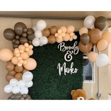 Eğlence Marketi Pastel Çikolata Kahve Karamel Beyaz ve Somon Balon Zinciri 100 Adet
