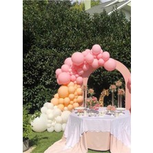 Eğlence Marketi 100 Adet Pembe Beyaz Somon Balon Zincir Özel Gün Pastel Ton Konsepti Balon Zincir