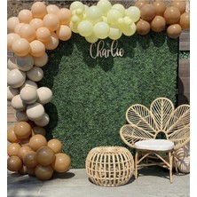 Eğlence Marketi Pastel Sarı Karamel Gri ve Somon Balon Zinciri 100 Adet