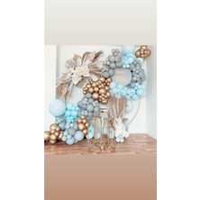Eğlence Marketi Pastel Balon Krom Gold Balon Konsept Balon Zinciri