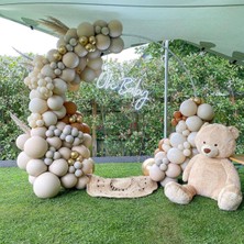 Eğlence Marketi Krom Gold Pastel Deniz Kumu Taş ve Duman Balon Zinciri 100 Adet