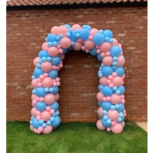 Eğlence Marketi Cinsiyet Partisi Balon Zinciri Makaron Pembe ve Makaron Mavi 100 Adet