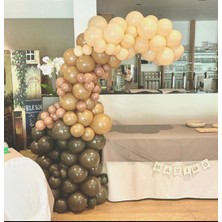 Eğlence Marketi Kahverengi Karamel ve Sütlü Kahve Balon Zinciri 100 Adet