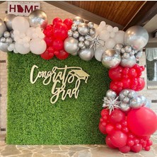 Eğlence Marketi Krom Gümüş Metalik Kırmızı Pastel Beyaz Balon Zinciri 100 Adet