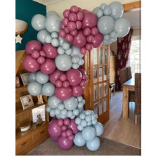 Eğlence Marketi Pastel Yaban Çileği ve Fırtına Mavisi Balon Zinciri 100 Adet
