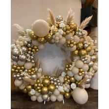 Eğlence Marketi Krom Gold Krom Gümüş ve Deniz Kumu Balon Zinciri 100 Adet