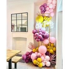 Eğlence Marketi Retro Yaban Çileği Zerdeçal ve Makaron Pembe Balon Zinciri 100 Adet