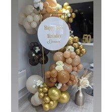 Eğlence Marketi Krom Gold Kahverengi Karamel Sütlü Kahve ve Çöl Kumu Balon Zinciri 100 Adet