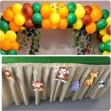 Eğlence Marketi 100 Adet Safari Temalı Balon ve 5 Metre Balon Zinciri