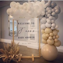 Eğlence Marketi Pastel Gri Beyaz Ten Rengi Balon Zinciri 100 Adet