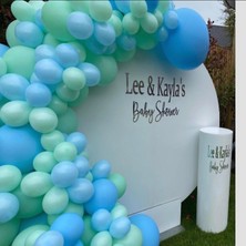 Eğlence Marketi Pastel Mint Yeşili ve Mavi Makaron Balon Zinciri 100 Adet