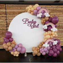 Eğlence Marketi Pastel Yaban Çileği Toz Pembe Çöl Kumu ve Karamel Balon Zinciri 100 Adet