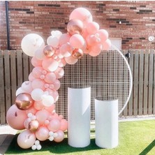 Eğlence Marketi Pastel Soft Makaron Pembe Balon Zinciri 100 Adet