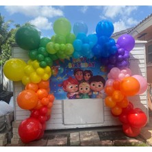 Eğlence Marketi Gökkuşağı Pastel Balon Zinciri 100 Adet