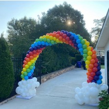 Eğlence Marketi Gökkuşağı Rainbow Balon Zinciri 100 Adet