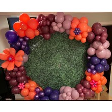 Eğlence Marketi Mor Turuncu Toz Pembe Mürdüm Balon Zinciri 100 Adet