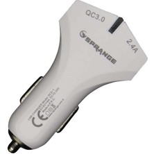 Sprange Scs1 2.4A Qc 3.0 18W  Çift USB Girişli Araç Şarjı