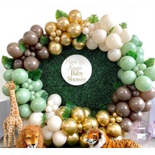 Eğlence Marketi Krom Gold Kış Yeşili Çikolata Kahve ve Beyaz Balon Zinciri 100 Adet