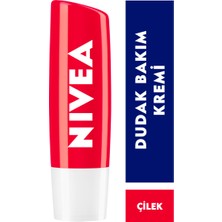 NIVEA Dudak Bakım Kremi ve Dudak Parlatıcı Çilek 4,8 Gr x3 Adet,Doğal Yağlar ile 24 Saat Nem