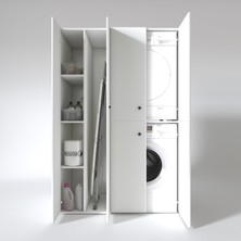 Kenzlife çamaşır-kurutma makinesi dolabı kapaklı yaromira sol byz 180*120*60 banyo arkalıksız