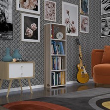 Kenzlife kitaplık süper ga 120*40*19 crd 4 katlı tek bölme ofis mutfak banyo dolabı arkalıksız