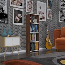 Kenzlife kitaplık süper ga 120*40*19 cvz 4 katlı tek bölme ofis mutfak banyo dolabı arkalıksız