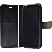 Canpay Apple iPhone 12 Mini Kılıf Case, Suni Deri, Kartlık Cüzdan Bölmeli Mıknatıslı Kapatma Kopçalı Standlı Kapaklı Kılıf