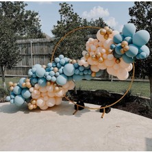 Eğlence Marketi Krom Gold Fırtına Mavisi ve Somon Balon Zinciri 100 Adet