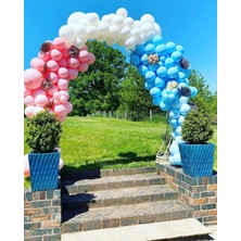 Eğlence Marketi Cinsiyet Partisi Balon Zinciri Pembe Mavi Beyaz 100 Adet