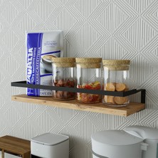 Roomart Metal Çerçeveli Baharatlık Çok Amaçlı Banyo ve Mutfak Duvar Rafı Atlantik Çam