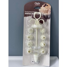 Qlux Ideas Pasta Kek Süsleme Aparatı Krema Sıkma Pompası 9 Uçlu