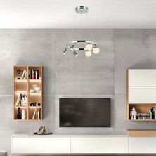 Lucea Branco 3+3'lü Krom Ledlı Avıze 400 mm Kademelı