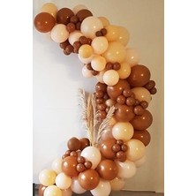 Eğlence Marketi Çikolata/karamel Kahve - Ten Rengi Balon Zinciri 150 Adet