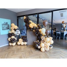 Eğlence Marketi Pastel Çikolata Kahve ve Somon Balon Zinciri 100 Adet