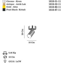Lucea Lıpale Tekli Kobalt Plafonyer 1XGU10
