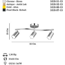 Lucea Lıpale 3 Lu Kobalt Plafonyer 3XGU10