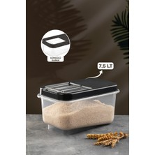 Meleni Home Multibox 7,5 Lt Bakliyat Saklama Kabı - Kayar Kapaklı Erzak Saklama Kabı Un Kabı Antrasit