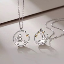 Herşey Nota Little Prince Küçük Prens ve Tilki Best Friends Dostluk Sembolü Ikili Kolye