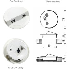 Eym Çalışma Masası Için Masa Üstü USB Şarj Cihazı Beyaz Adaptör Dahil