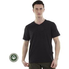 Alpinist Vortex Erkek T-Shirt Siyah,v Yaka Tişört