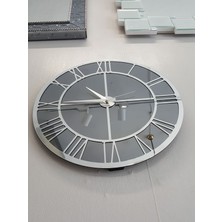 Ayna Denizi Silver Smoked Model Gümüş Füme Renk 50 Cm Dekoratif Aynalı Duvar Saati