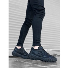 BA0592 Tarz Sneakers Ithal Siyah Fileli Rahat Taban Spor Ayakkabısı