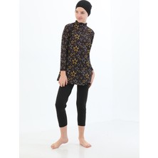 Secret Moda Su Itici Özellikli Çabuk Kuruyan Yıldız Desenli Çocuk Tesettür Mayo 9 10 Yaş